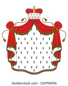 Royal mantle with crown for heraldry design or idea of logo. Jpeg version also available in gallery