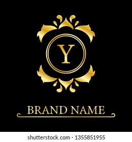 Royal monogram design. Luxury volumetric logo template. 3d line ornament. Emblem with letter Y for Business sign, badge, crest, label, Boutique brand, Hotel, Restaurant, Heraldic. Vector illustration