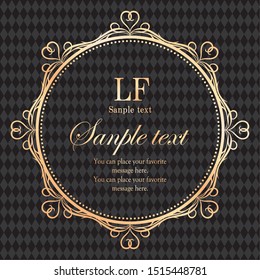 Royal monogram frame. Hand drawn crown emblem, vintage doodle sketch sign and elegant monograms. Decorative antique boutique signage border or floral ornament gold logo. Isolated vector symbols set