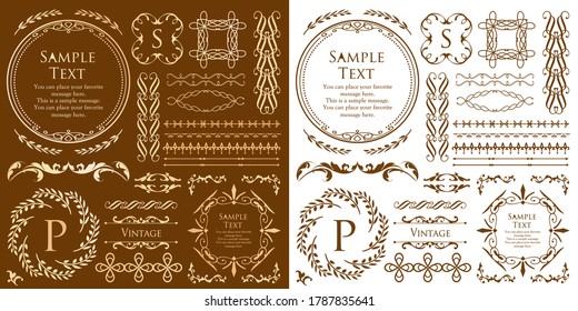 Royal monogram frame. Hand drawn crown emblem, vintage doodle sketch sign and elegant monograms. Decorative antique boutique signage border or floral ornament gold logo. Isolated vector symbols set