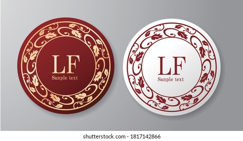 Marco monográfico real. Emblema de la corona dibujado a mano, símbolo de dibujo de doodle vintage y elegantes monogramas. Borde decorativo de señalización boutique de época o logotipo de oro adorno floral. Conjunto de símbolos vectoriales aislados