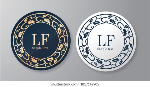 Royal monogram frame. Hand drawn crown emblem, vintage doodle sketch sign and elegant monograms. Decorative antique boutique signage border or floral ornament gold logo. Isolated vector symbols set