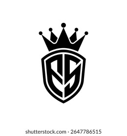 Royal Monogram Shield Logo with Crown – Luxury Modern Emblem Design for Branding and Identity FS