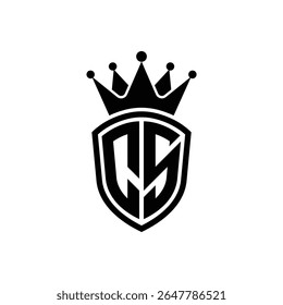 Royal Monogram Shield Logo with Crown – Luxury Modern Emblem Design for Branding and Identity CS