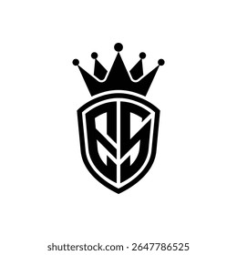 Royal Monogram Shield Logo with Crown – Luxury Modern Emblem Design for Branding and Identity ES