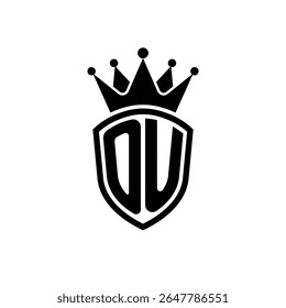 Logotipo Royal Monogram Shield com Crown - Design moderno de emblema de luxo para UO de marca e identidade