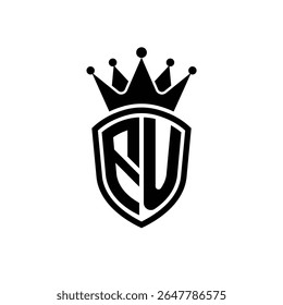 Royal Monogram Shield Logo with Crown – Luxury Modern Emblem Design for Branding and Identity FU
