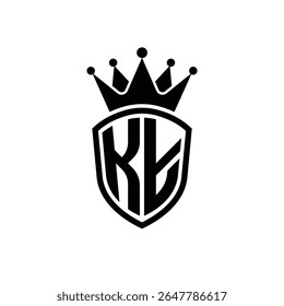 Royal Monogram Shield Logo with Crown – Luxury Modern Emblem Design for Branding and Identity KT