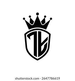 Royal Monogram Shield Logo with Crown – Luxury Modern Emblem Design for Branding and Identity IT