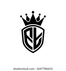 Royal Monogram Shield Logo with Crown – Luxury Modern Emblem Design for Branding and Identity FT
