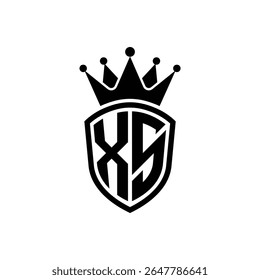 Logotipo Royal Monogram Shield com Crown - Luxo Moderno Emblema Design para Branding e Identidade XS