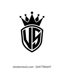 Royal Monogram Shield Logo with Crown – Luxury Modern Emblem Design for Branding and Identity VS