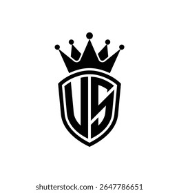 Royal Monogram Shield Logo with Crown – Luxury Modern Emblem Design for Branding and Identity US