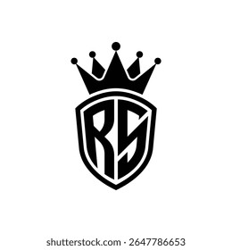 Royal Monogram Shield Logo with Crown – Luxury Modern Emblem Design for Branding and Identity RS