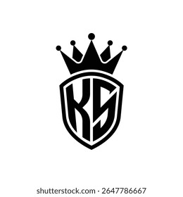 Royal Monogram Shield Logo with Crown – Luxury Modern Emblem Design for Branding and Identity KS