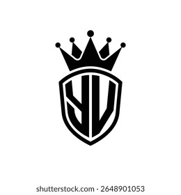 Royal Monogram Shield Logo with Crown – Luxury Modern Emblem Design for Branding and Identity YV