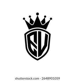 Royal Monogram Shield Logo with Crown – Luxury Modern Emblem Design for Branding and Identity EV
