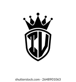 Royal Monogram Shield Logo with Crown – Luxury Modern Emblem Design for Branding and Identity IV
