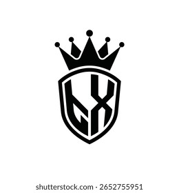 Royal Monogram Shield Logo with Crown – Luxury Modern Emblem Design for Branding and Identity TX