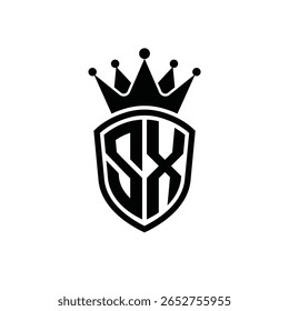 Royal Monogram Shield Logo with Crown – Luxury Modern Emblem Design for Branding and Identity SX
