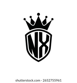 Royal Monogram Shield Logo with Crown – Luxury Modern Emblem Design for Branding and Identity NX