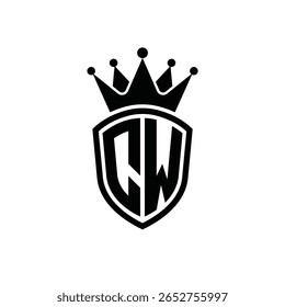 Royal Monogram Shield Logo with Crown – Luxury Modern Emblem Design for Branding and Identity CW