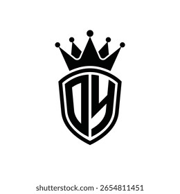 Royal Monogram Shield Logo with Crown – Luxury Modern Emblem Design for Branding and Identity DY
