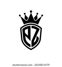 Royal Monogram Shield Logo with Crown – Luxury Modern Emblem Design for Branding and Identity PZ