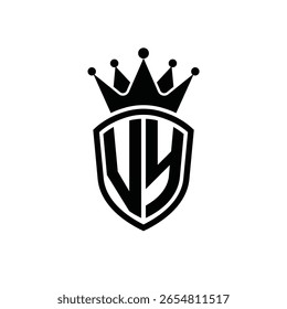 Royal Monogram Shield Logo with Crown – Luxury Modern Emblem Design for Branding and Identity VY