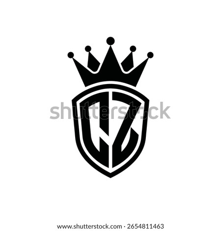 Royal Monogram Shield Logo with Crown – Luxury Modern Emblem Design for Branding and Identity CZ