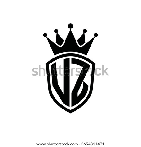 Royal Monogram Shield Logo with Crown – Luxury Modern Emblem Design for Branding and Identity VZ