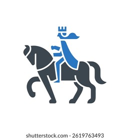 Ícone Royal Mounted Knight Isolado No Fundo Branco