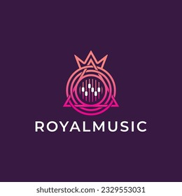 Royal Music logo design, vector and illustration
