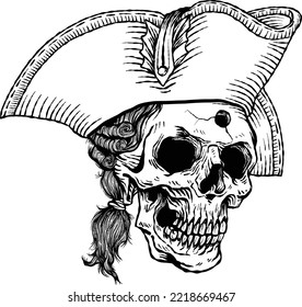 Royal Navy Pirate Ship British Navy Skull Vectors Art Tattoo Black And White