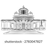 Royal Observatory of Madrid Spain España bw Illustration