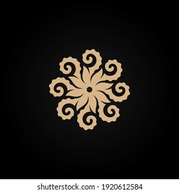 Royal octopus octagonal abstract logo