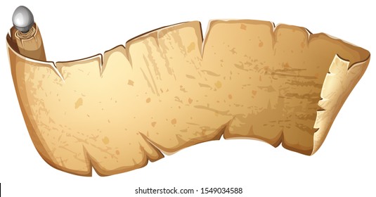 Royal old parchment. Paper for message. Icon for computer games and books design. Isometric 3d vector illustration.