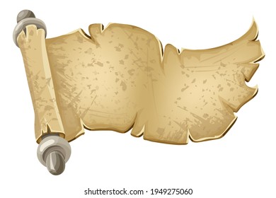 Royal old parchment. Paper for message. Icon for computer games and books design. Isometric 3d vector illustration.