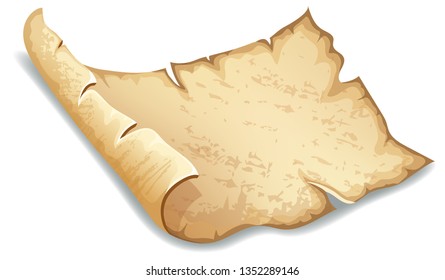Royal old parchment. Rice paper for message. Icon for computer games and books design. Isometric 3d vector illustration.