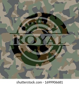 Royal on camo pattern. Vector Illustration. Detailed.