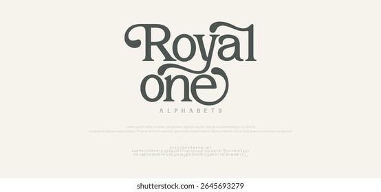 Royal one, Minimal modern logo alphabet fonts. Typography minimalist urban sans serif digital fashion future creative logos fonts. vector illustration
