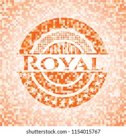 Royal orange mosaic emblem