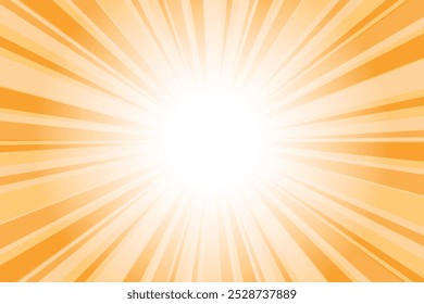 Royal Orange Sunburst Pattern Background. Abstract sun rays flare background. Bright comic sunburst effect background for templates, sales banners, events, ads, web, and much more.