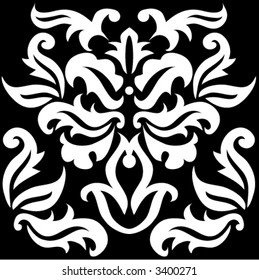 ROYAL ORNAMENT DAMASK PATTERN VOL. WHITE 01