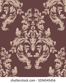 Royal ornament fabric background. Damask pattern texture Vector. Luxury background decors