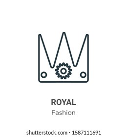 Royal outline vector icon. Thin line black royal icon, flat vector simple element illustration from editable fashion concept isolated on white background