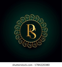 royal P and s letter golden luxury logo concept design