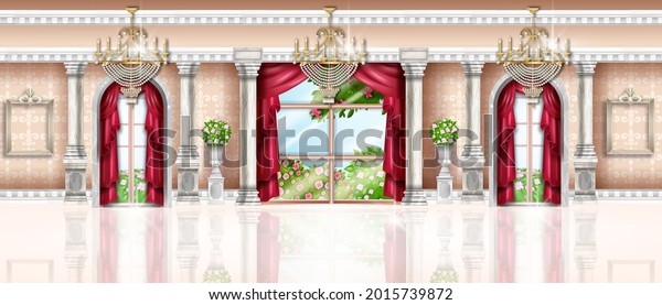 Royal Palace Interior Background Vector Wedding Stock Vector (Royalty ...