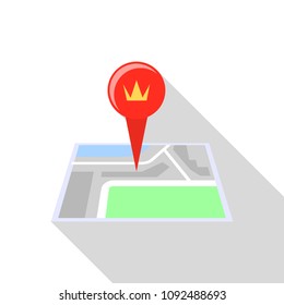 Royal palace map pin icon. Flat illustration of royal palace map pin vector icon for web design