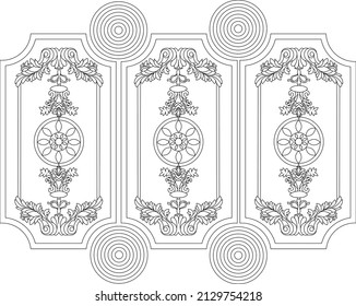 royal pattern in a complex form with a compound element